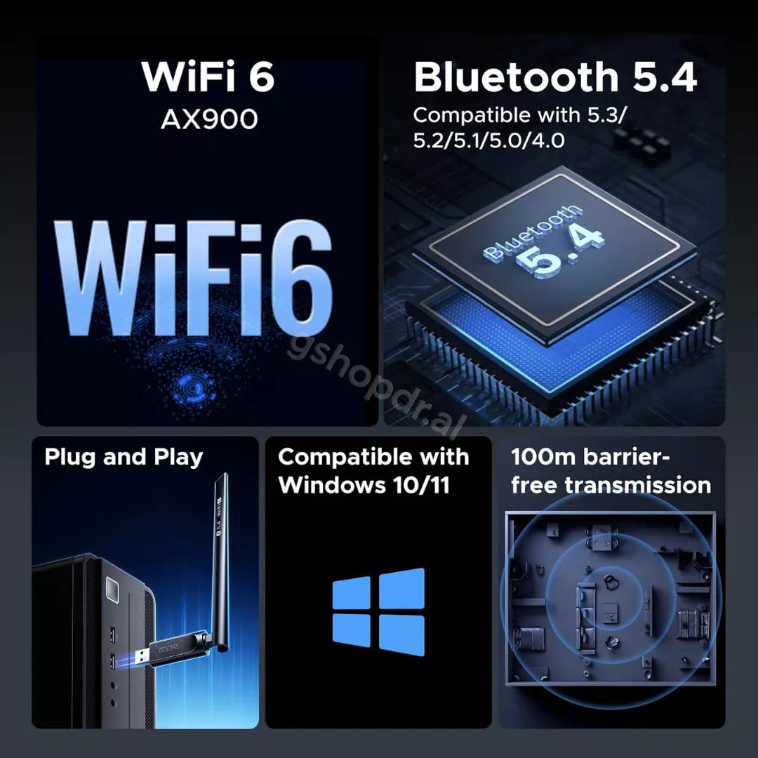 Adaptor USB UGREEN CM845 (75109) AX900 Wi-Fi 6 & Bluetooth 5.4 Dual-Band durres