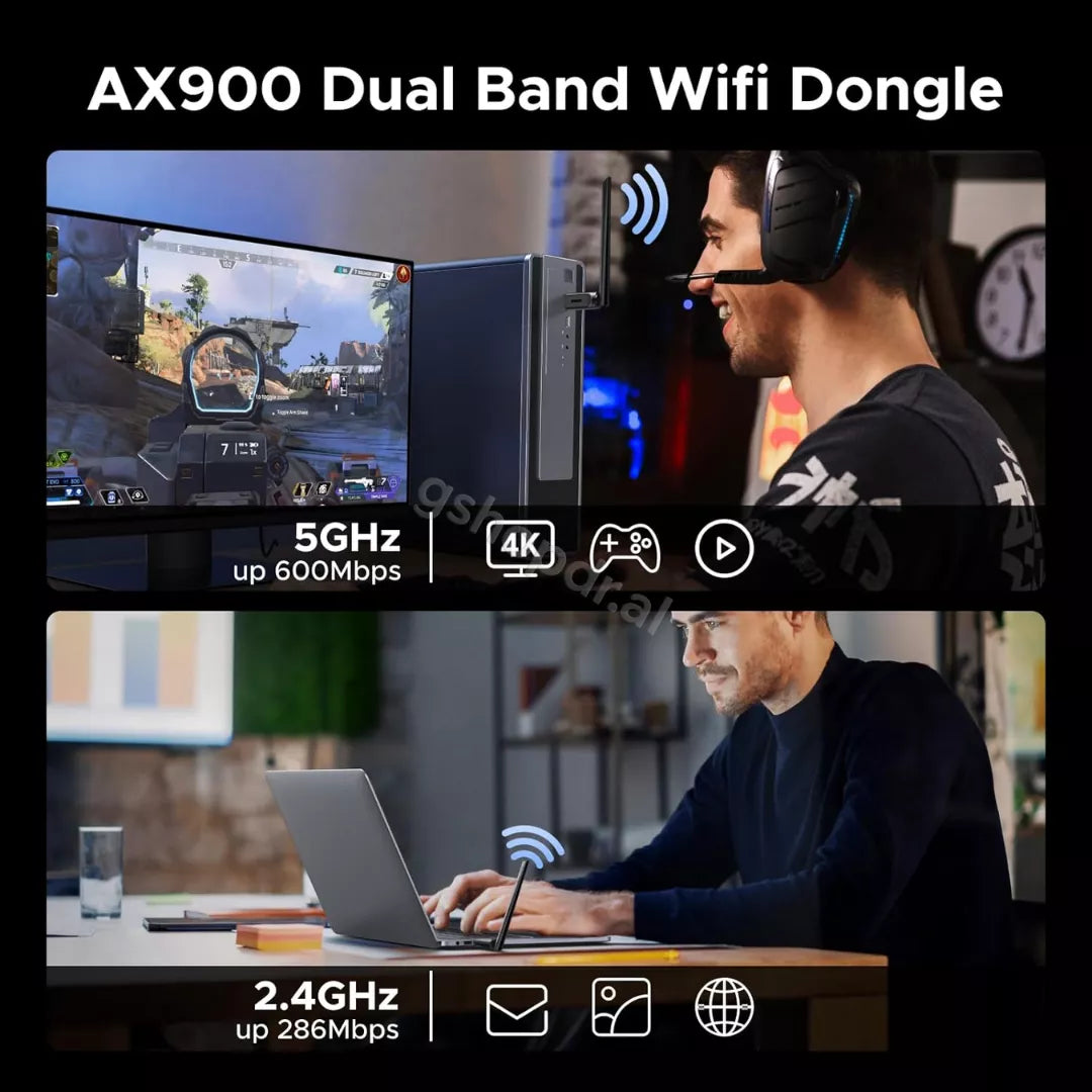 Adaptor USB UGREEN CM845 (75109) AX900 Wi-Fi 6 & Bluetooth 5.4 Dual-Band tirane