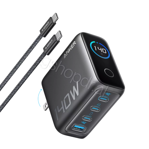 Karikues Laptopi 140W, 4-Port, PD 3.1 me fishe USB-C Anker