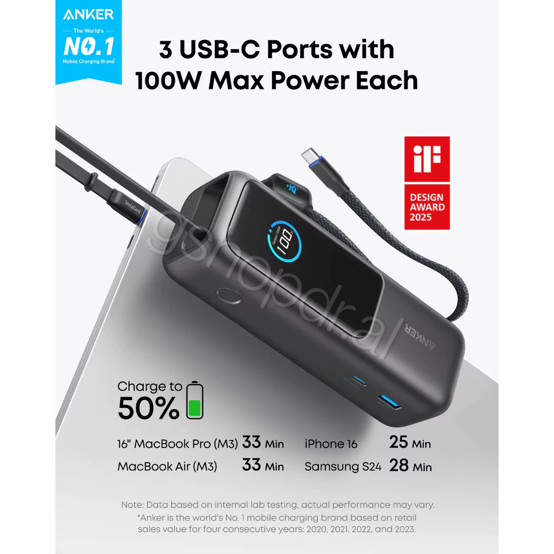 Power Bank (25K, 165W) Anker per Laptop durres