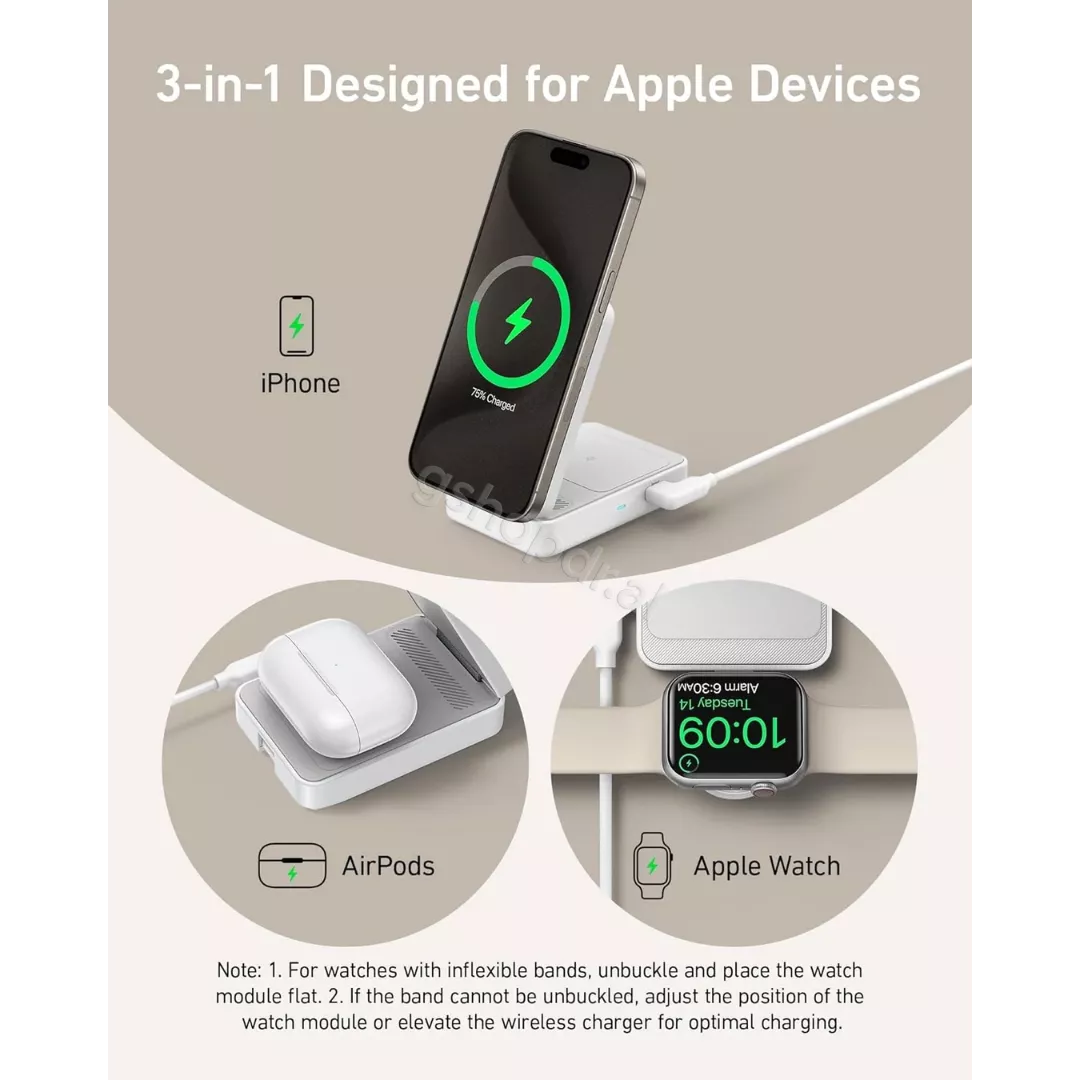Anker MagGo Wireless Charging Station (Foldable 3-in-1)