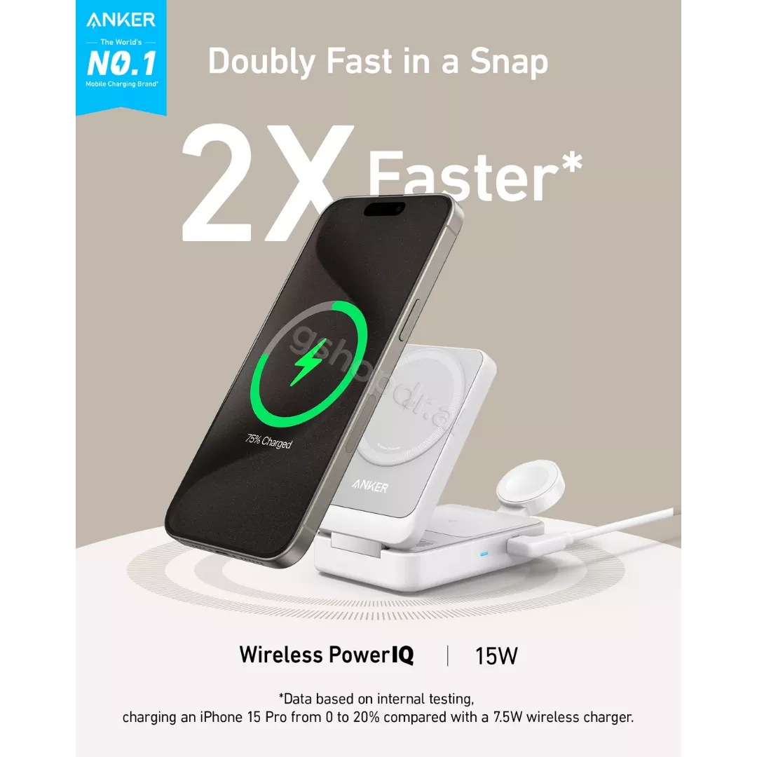 Anker MagGo Wireless Charging Station (Foldable 3-in-1)