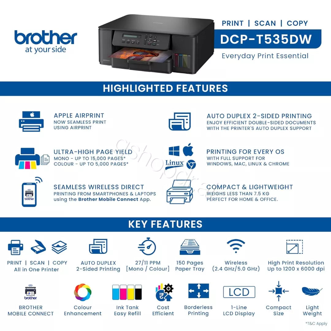 Printer me ngjyra Brother DCP-T535DW cmimi durres