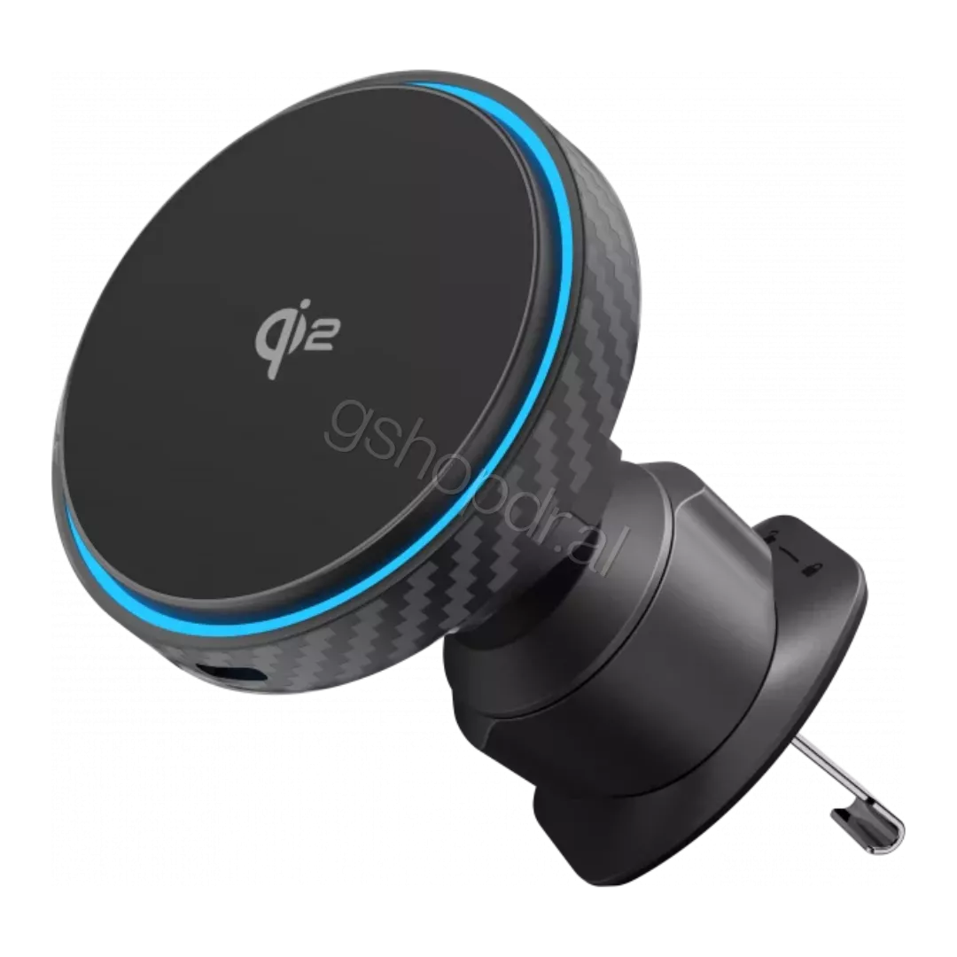 Car Mount With Wireless Charger Proove Graphite Circle Qi2 15W