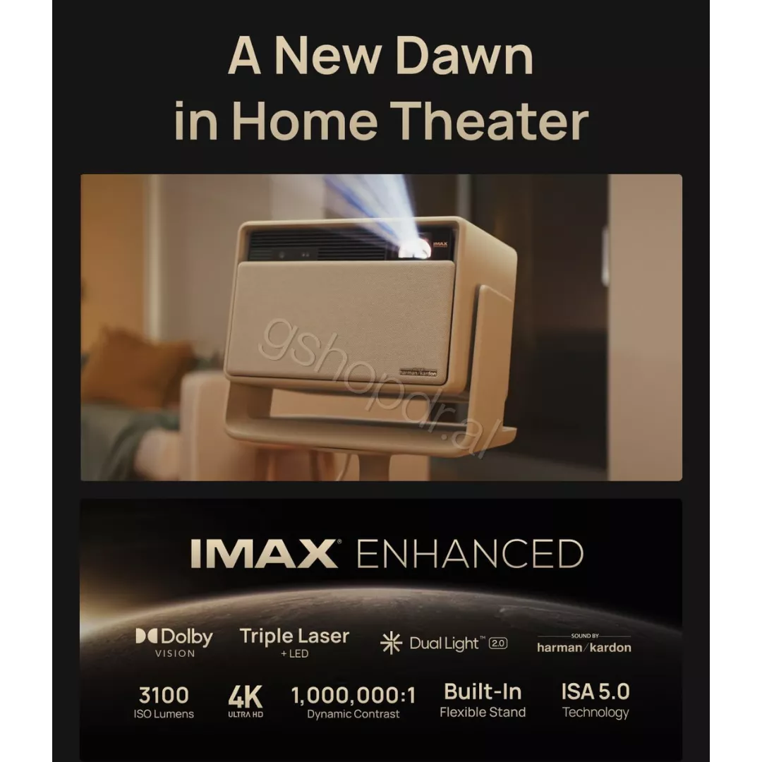 Xgimi Horizon S Max 3100-Lumen UHD 4K Laser DLP Smart Projector