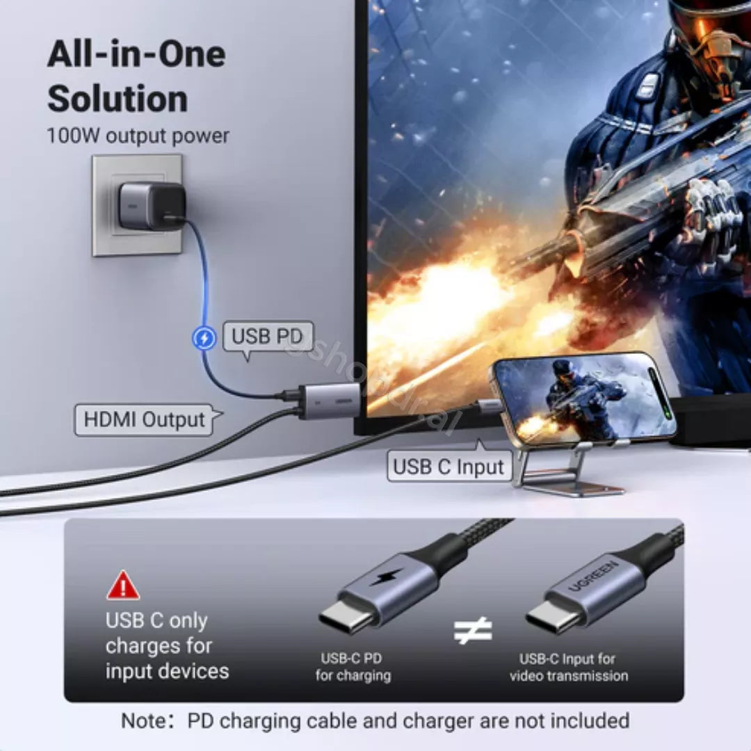 Kabell USB-C ne HDMI 4K Ugreen CM675 