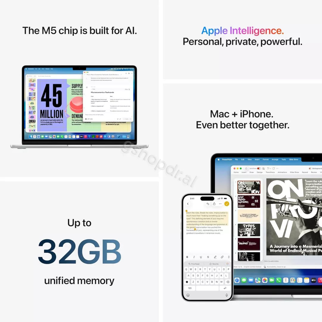 MacBook Air 15.3", 16GB, 512GB SSD, M5, 2026 (A3448)