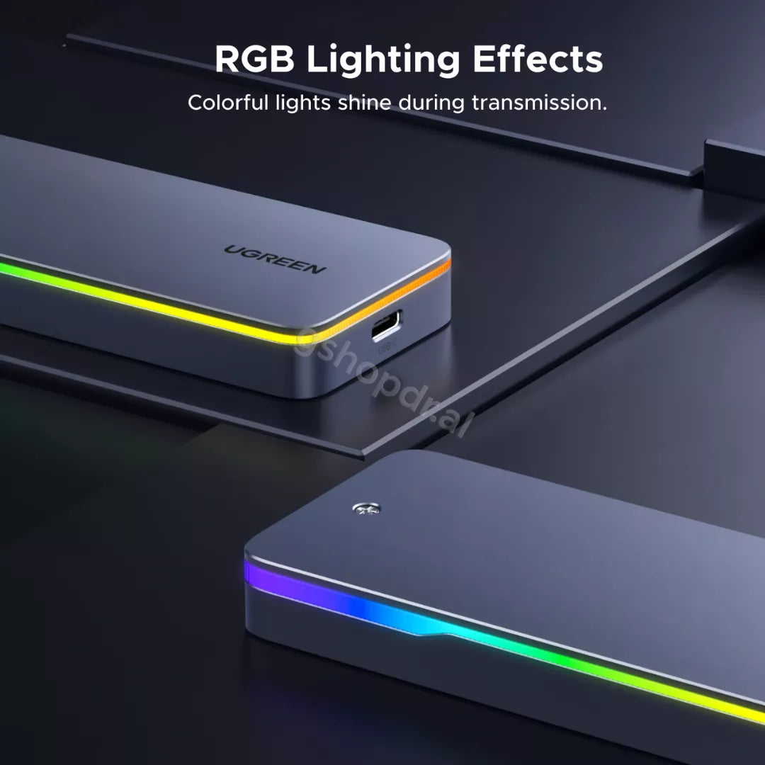 Mbajtese per SSD M.2 NVMe RGB Lighting Aluminum Alloy 20Gbps Ugreen CM777 – 25665 cmimi Durres