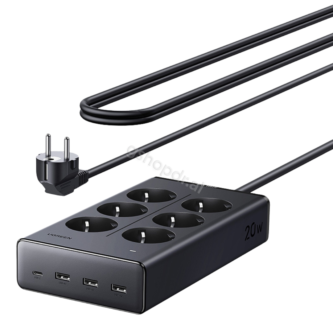 Multiprize Ugreen S622 me 6 Vende dhe Porta 3 USB-A dhe USB-C