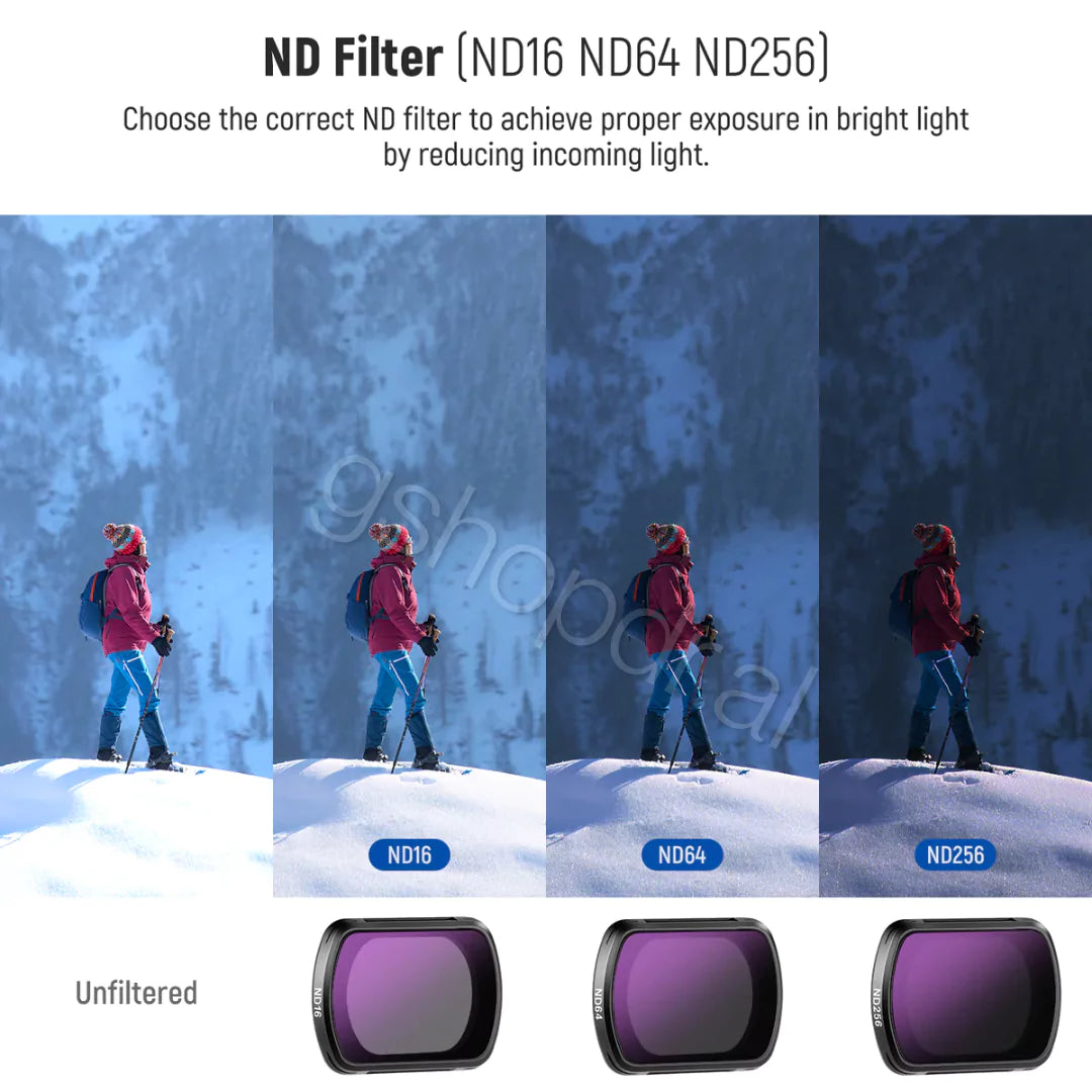 NEEWER FL-42 4-Pack Magnetic ND & Black Diffusion 14 Filter Kit for DJI Osmo Pocket 3