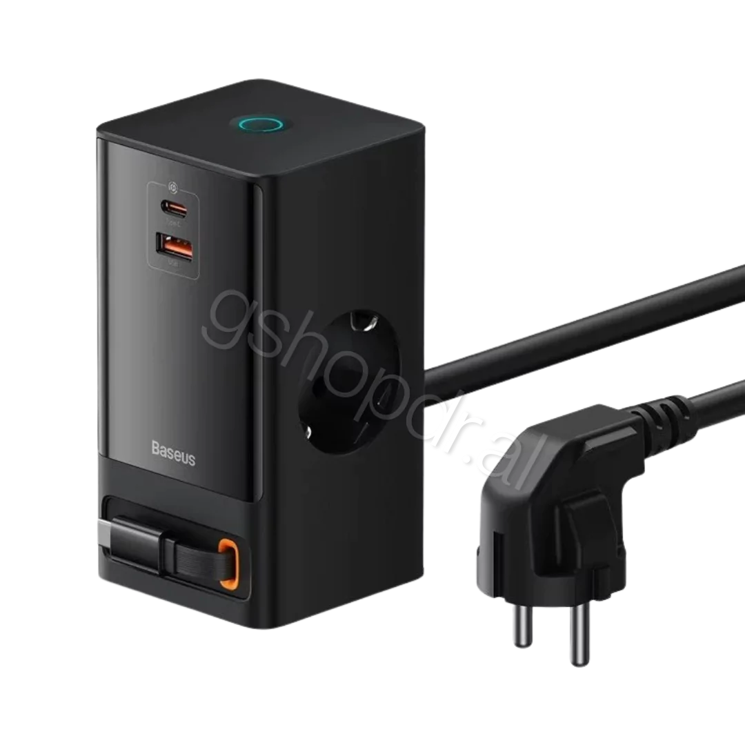 Baseus PowerCombo Tower PowerStrip 65W 2Ac+1U+1C+Retractable-C