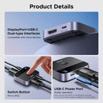 Switch 2 Ne 1 DisplayPort Ne USB-C Ugreen AW701 65878 cmimi ne shitje