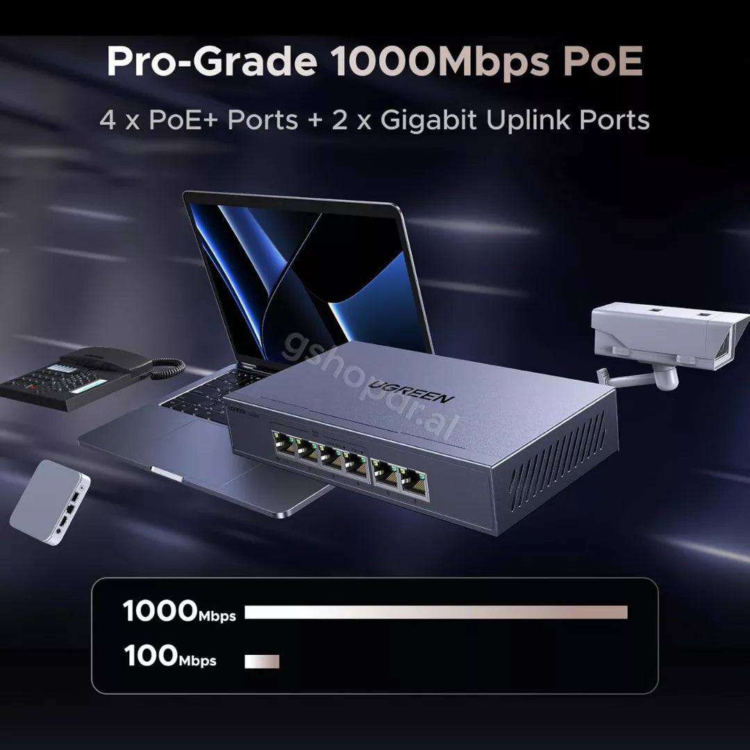 Switch PoE Gigabit Ethernet me 6 Porta LAN Ugreen CM741 Durres