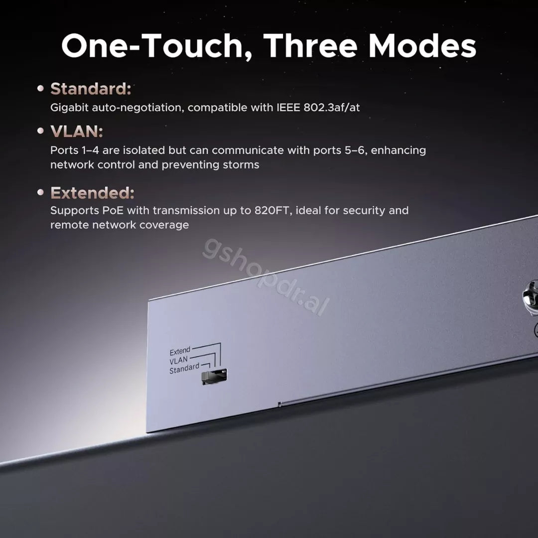 Switch PoE Gigabit Ethernet me 6 Porta LAN Ugreen CM741 gshopdr.al