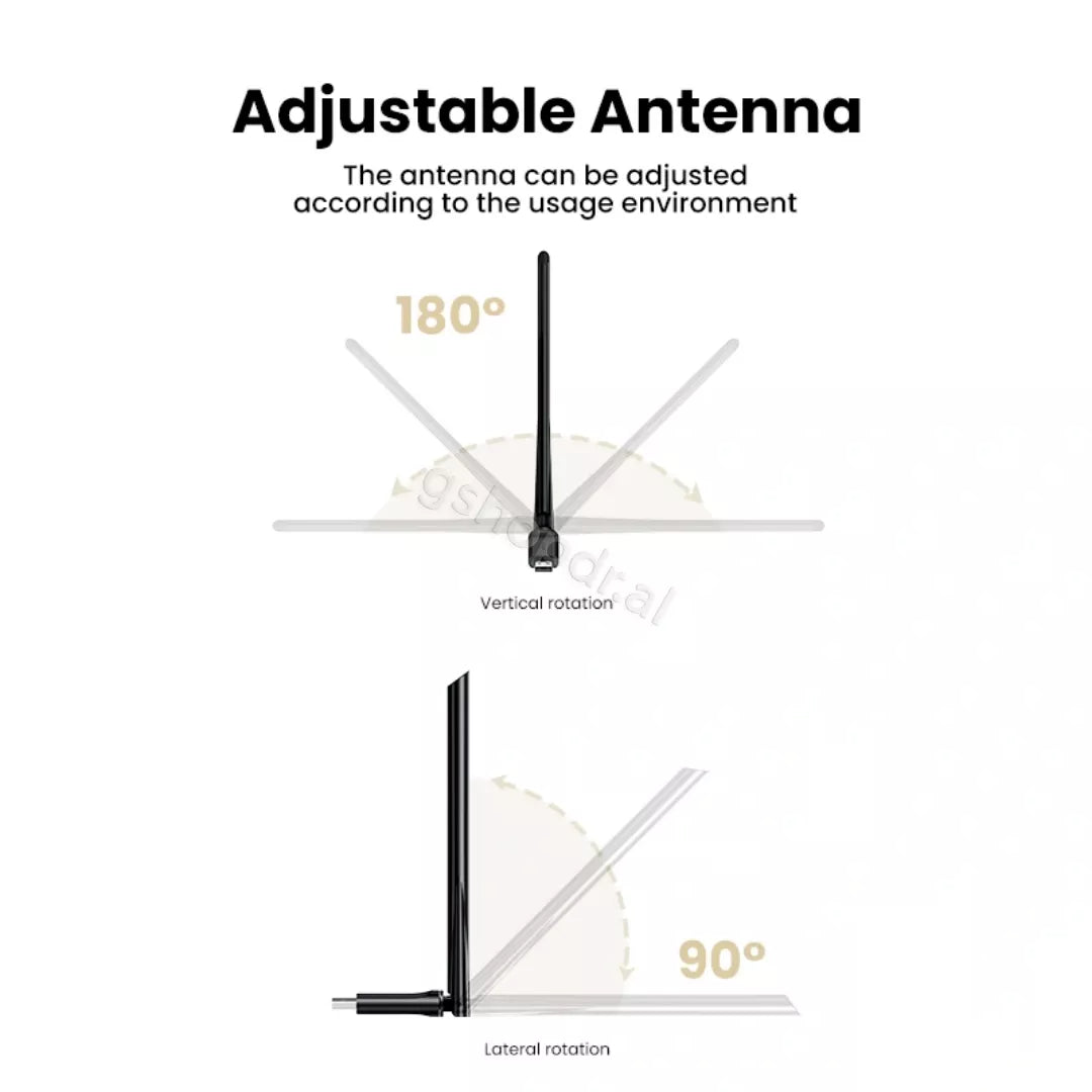 UGREEN AC650 High-Gain Dual Band Wireless USB Wi-Fi Adapter – CM496 – 90339 cmimi durres