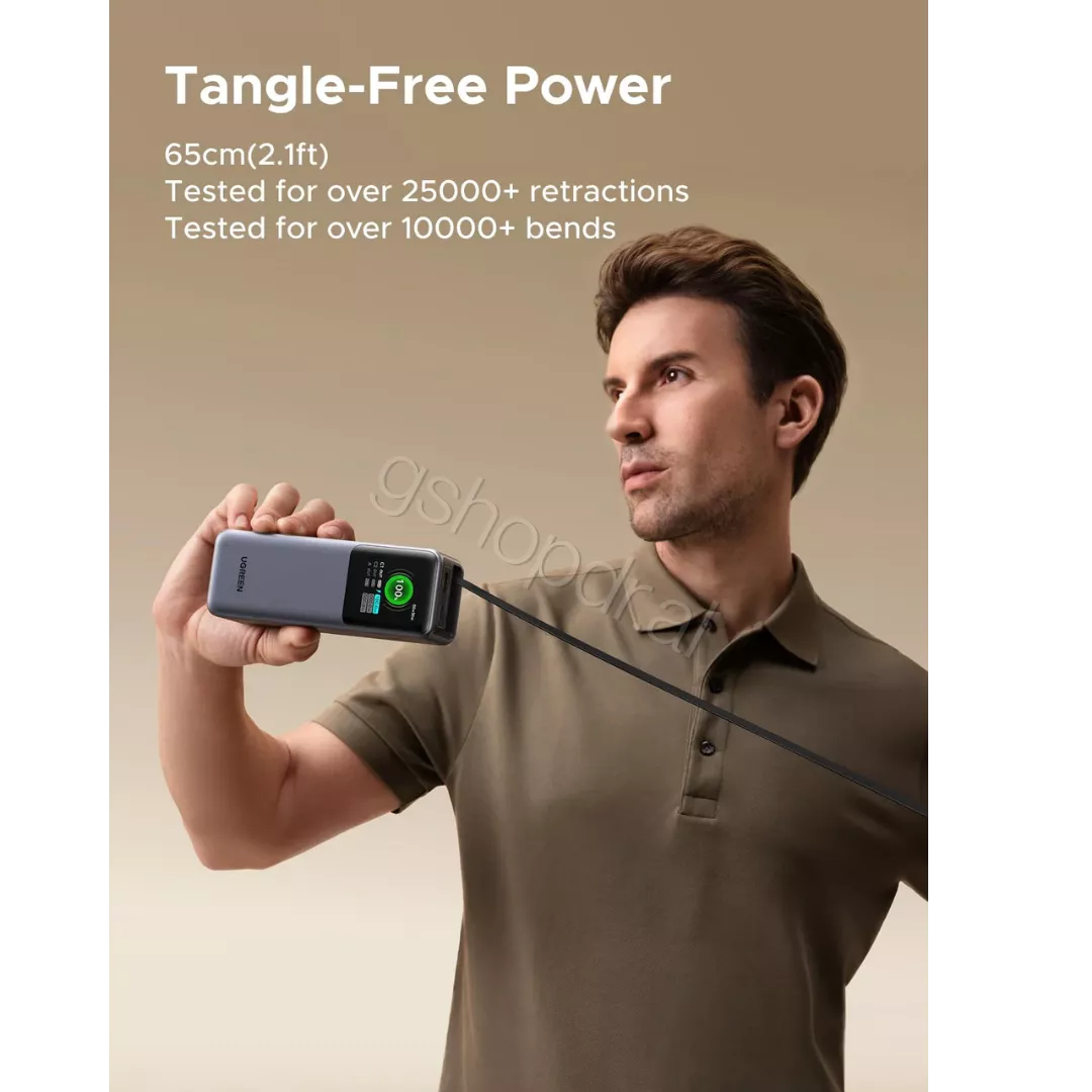Power Bank Ugreen 20000mAh 165W with Retractable USB-C Cable