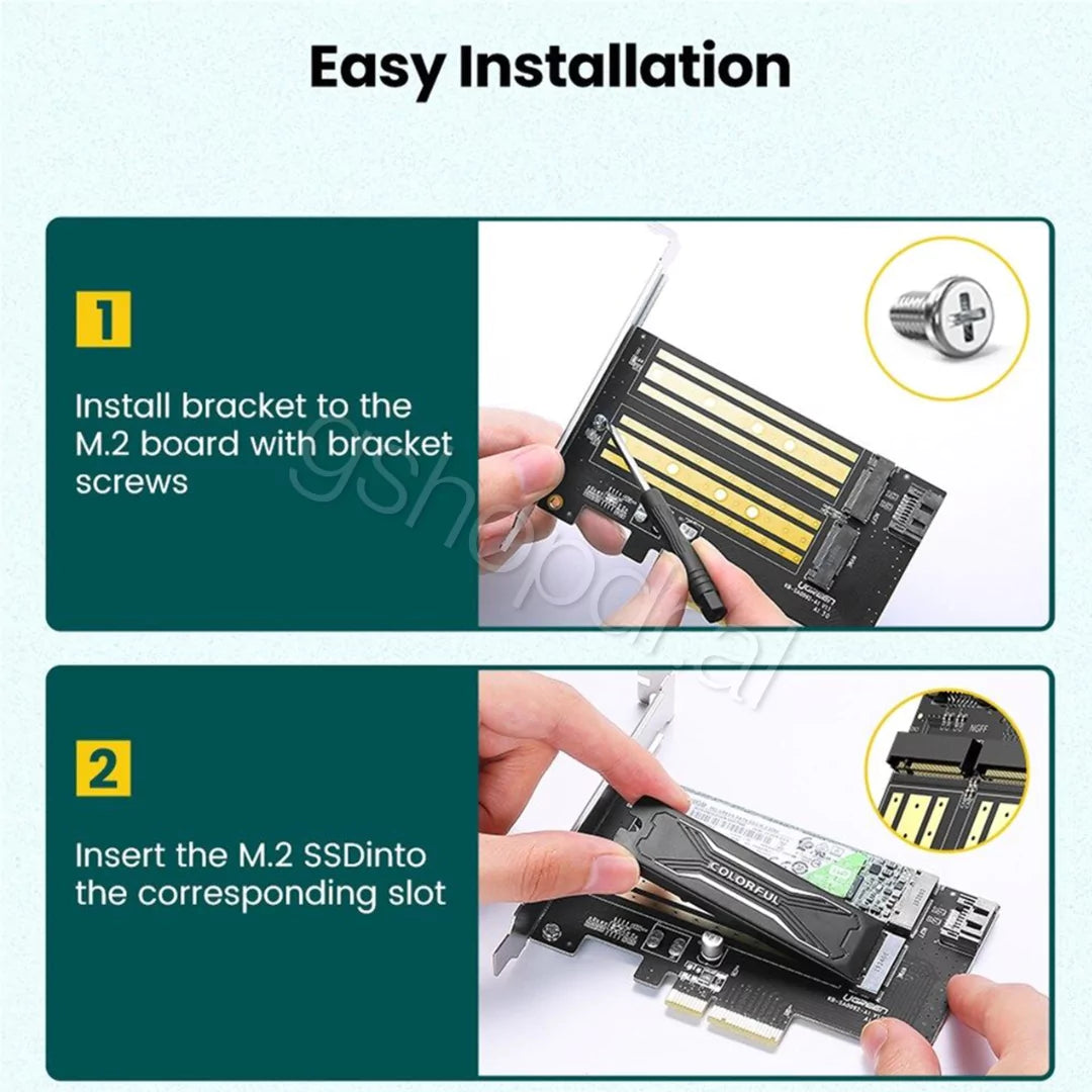 Ugreen M.2 SATA + M.2 NVMe to PCl-E 3.0 x 4 Expansion Card 70504 GShop Electrnocs