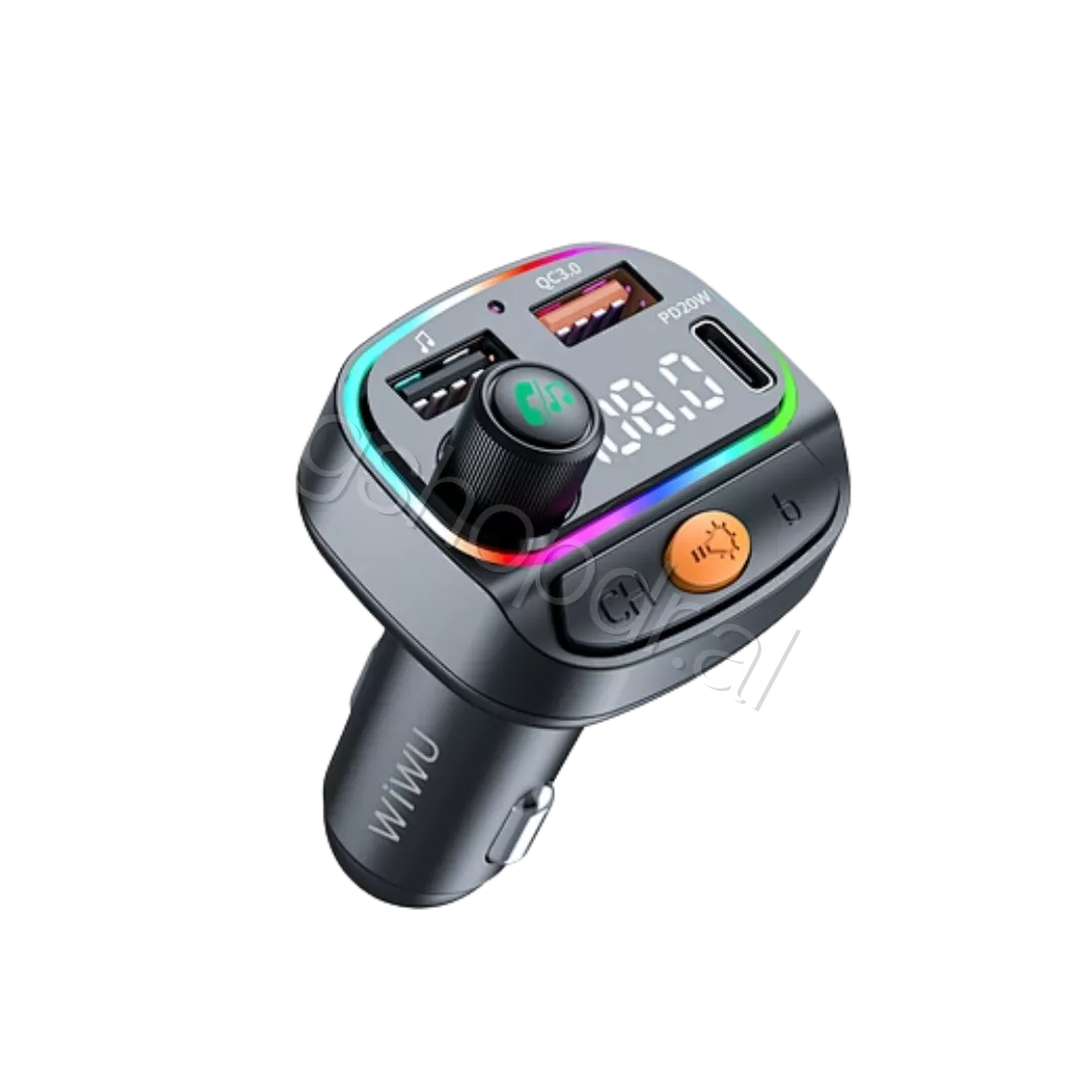 WiWU Wi-QC031 Bluetooth 5.3 Car FM Transmitter with RGB