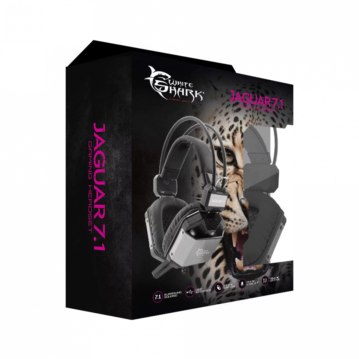 Kufje Gaming Jaguar 7.1 White Shark