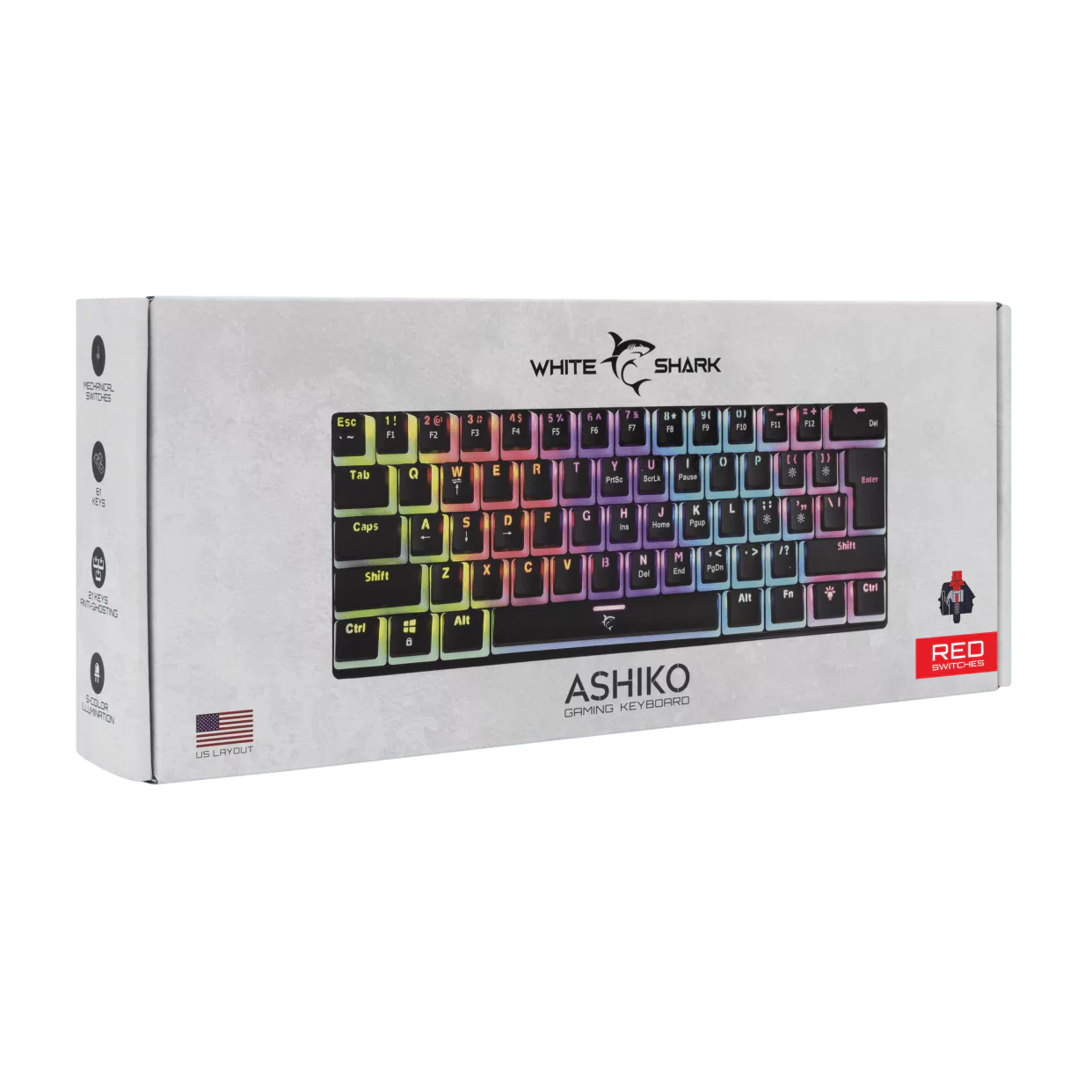 Tastierë Gaming Ashiko White Shark