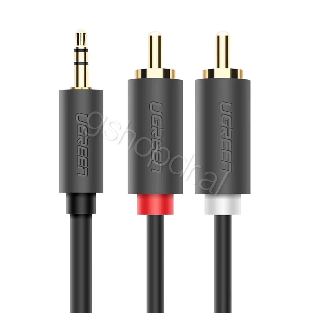Kabllo audio UGREEN 3.5mm Mashkull në 2 RCA Mashkull 2m AV102 Durres