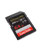 SanDisk Extreme PRO 64GB SD card close-up design UHS-I V30 U3