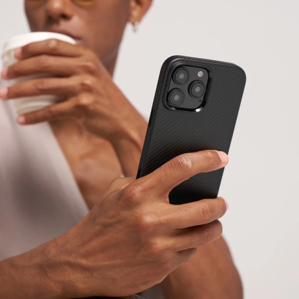 Military-Grade Protective Case For iPhone 16 (6) Cover Pitaka 600D Black/Grey (Twill)