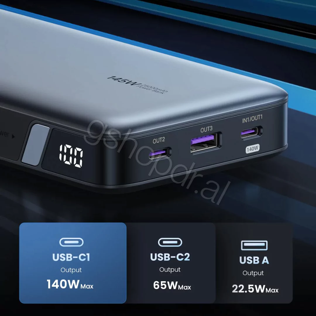 145W 25000mAh Ports Power Bank
