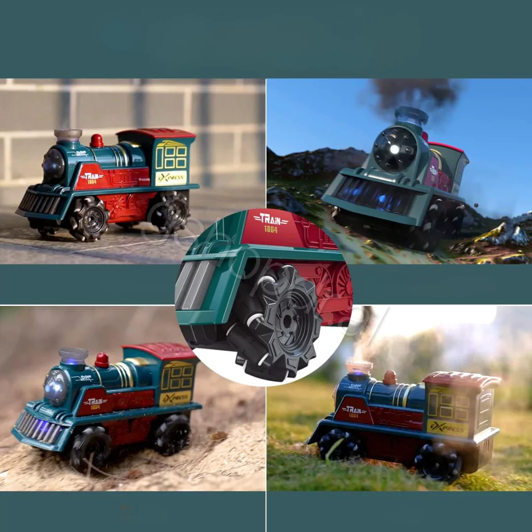 Remote Control Train Toy With Spray Sound & Light - lodra per femije Tirane