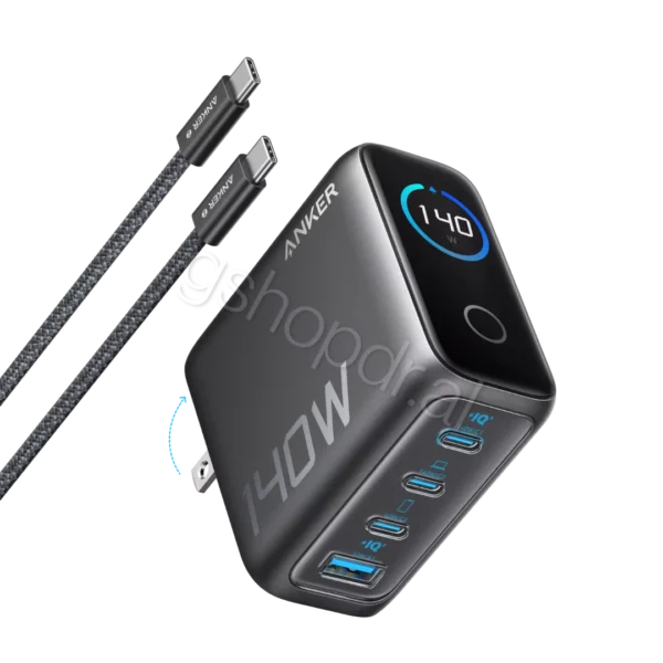 Karikues Laptopi 140W, 4-Port, PD 3.1 me fishe USB-C Anker