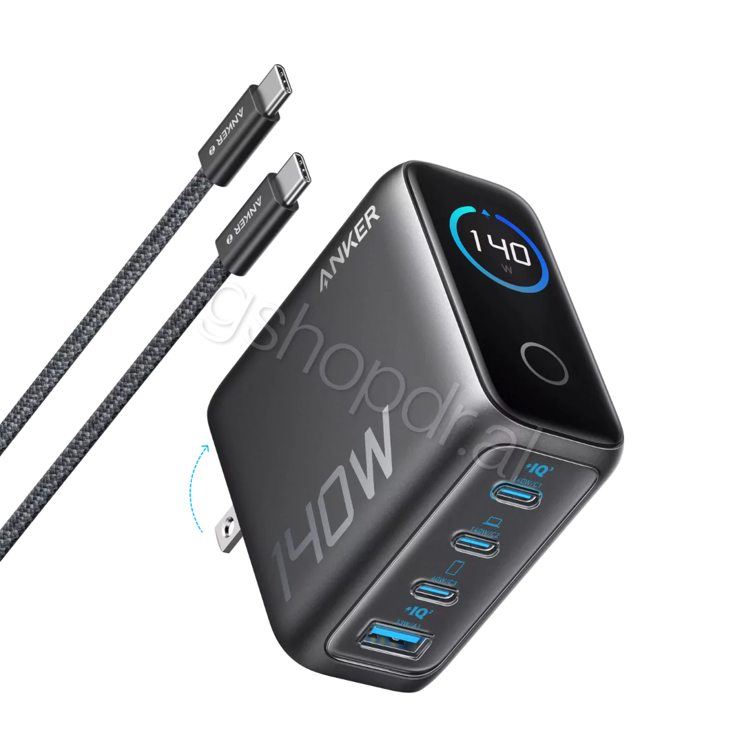 Karikues Laptopi 140W, 4-Port, PD 3.1 me fishe USB-C Anker