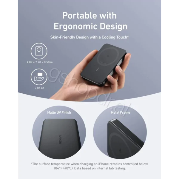 Power Bank me magsafe Anker (10K, Slim)