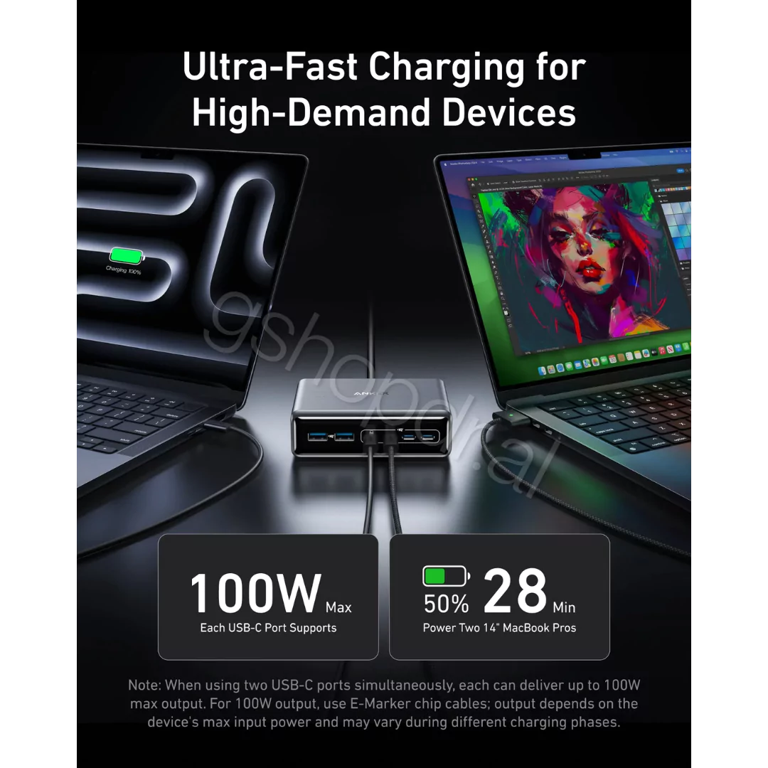 Anker Prime Charger (200W, 6-Port, GaN) (3) Karikues Anker 200W, 6-Port, GaN