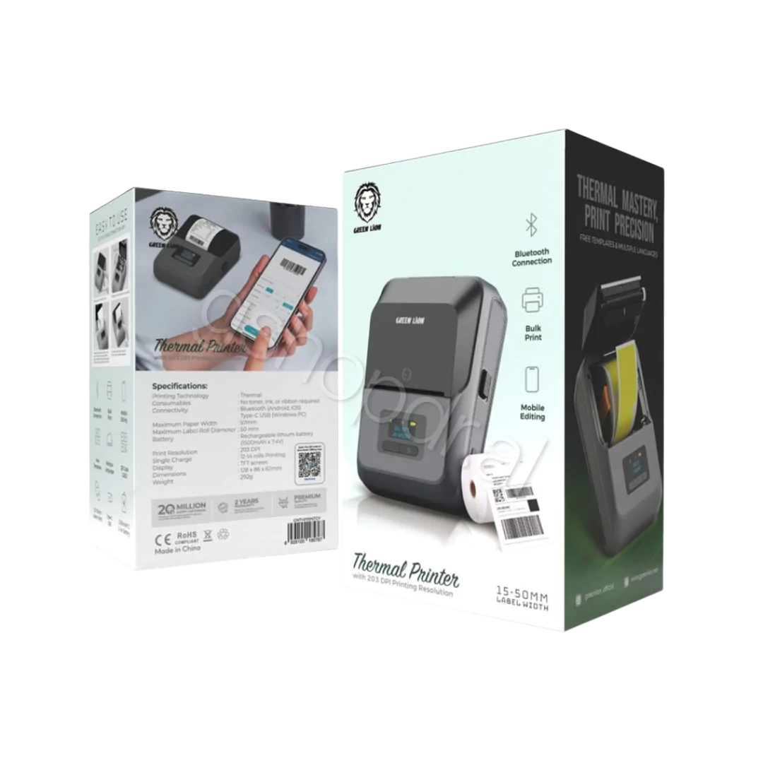Green Lion Thermal Printer - Gray (2) Printer Termal Green Lion