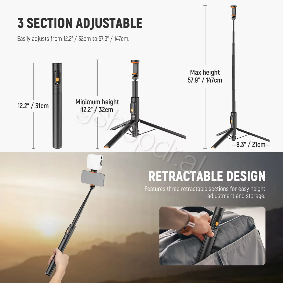 NEEWER BASICS PA992 Quick Release Selfie Stick Tripod For Smartphone (2) Selfie Stick Tripod Neewer PA992