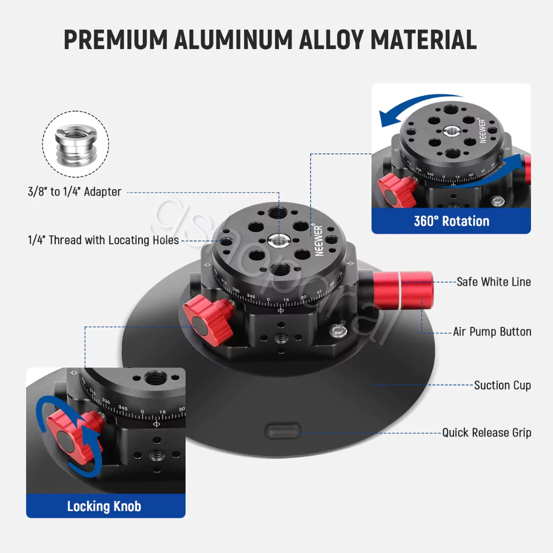 NEEWER CA013 6 Camera Suction Mount with Ball Head Magic Arm (1) NEEWER 6" Camera Suction Mount with Ball Head Magic Arm CA013 Tirane