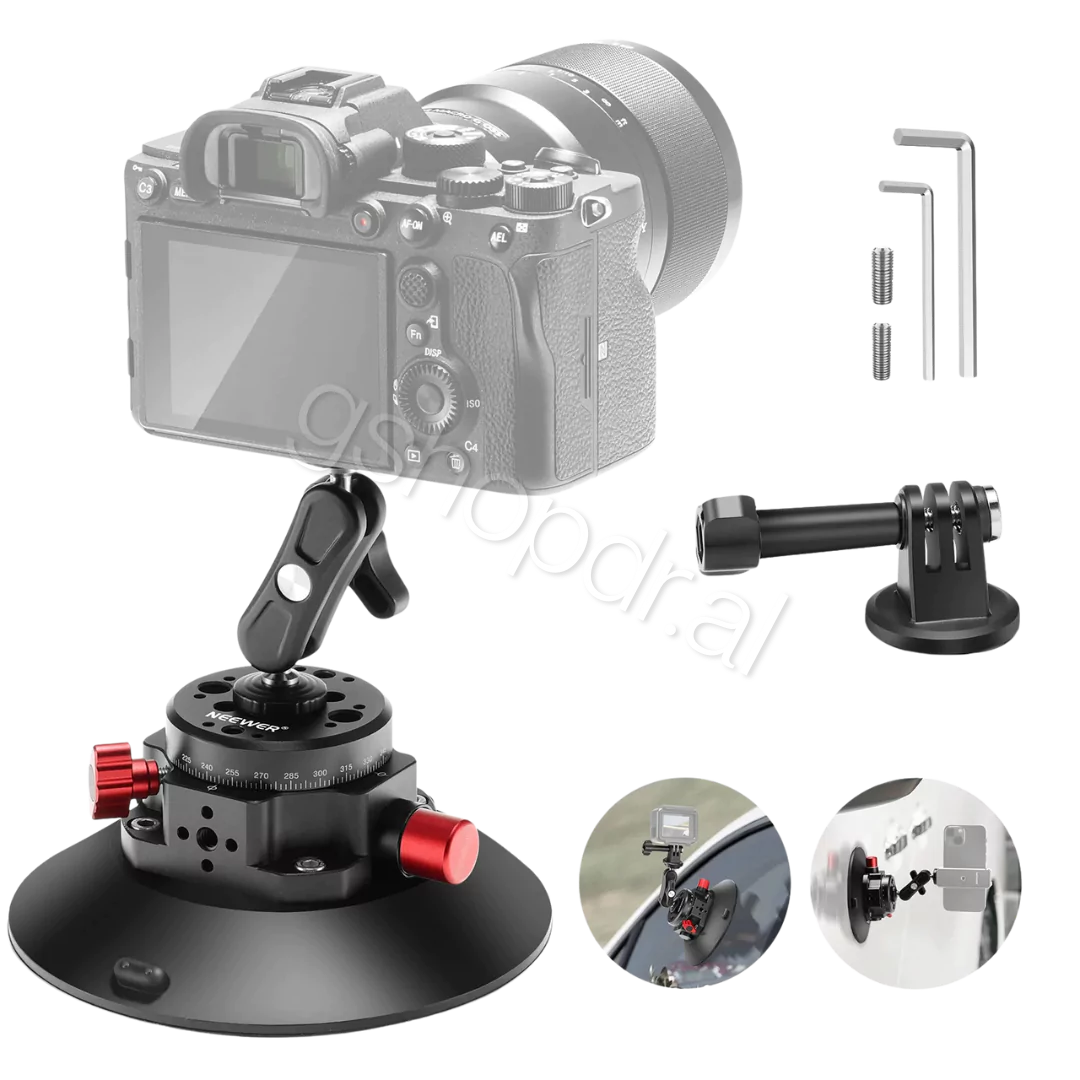 NEEWER CA013 6 Camera Suction Mount with Ball Head Magic Arm (2) NEEWER 6" Camera Suction Mount with Ball Head Magic Arm CA013