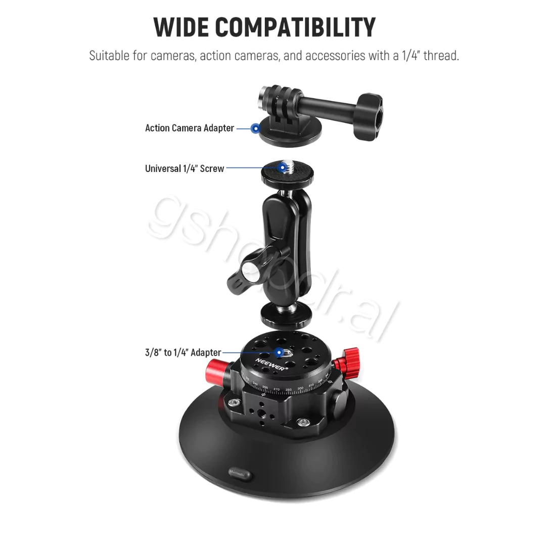 NEEWER CA013 6 Camera Suction Mount with Ball Head Magic Arm (4) Montim Kamere NEEWER 6" me Krah Magjik me Kokë Sferike CA013 cmimi