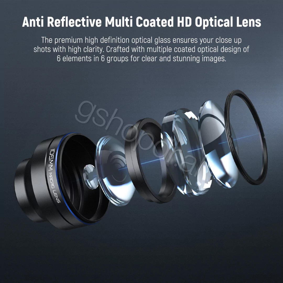 NEEWER LS-26 PRO 105mm Macro Lens with 17mm Phone Clip & 67mm Filter Adapter (5) Lente per Telefon LS-26 Pro Neewer Tirane