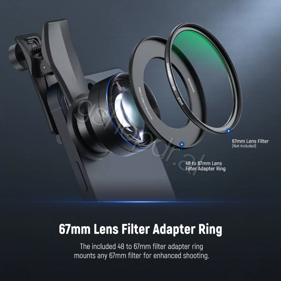 NEEWER LS-26 PRO 105mm Macro Lens with 17mm Phone Clip & 67mm Filter Adapter (6) Lente per Telefon LS-26 Pro Neewer Durres