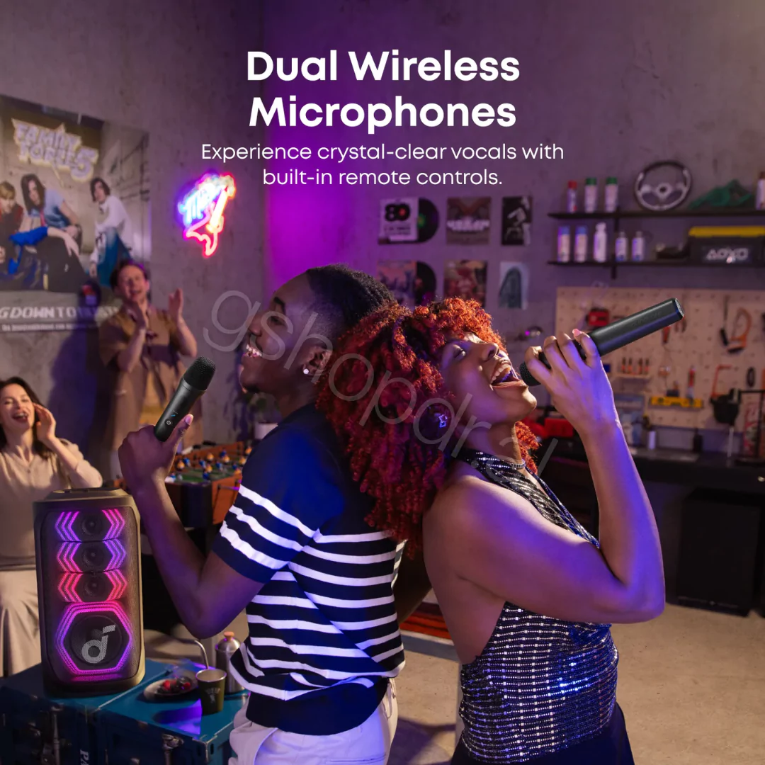 Rave 3S AI Party Speaker with Dual Wireless Mics (4) Boks Muzike Anker Rave 3S AI Party Speaker