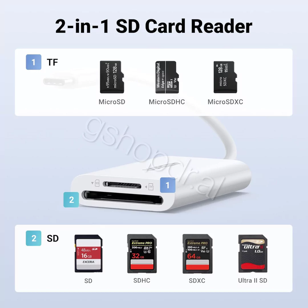 UGREEN 2-in-1 USB-C Card Reader CM265 (4) Lexues Kartash USB-C 2-në-1 UGREEN CM265