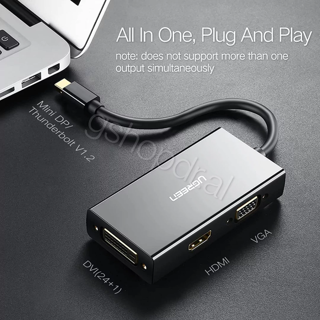 UGREEN Mini DisplayPort to HDMI&VGA&DVI Converter 20418 (6) Konvertues UGREEN Mini DisplayPort në HDMI&VGA&DVI 20418