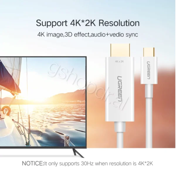Kabllo USB Tipi C në HDMI Mashkull në Mashkull Kuti ABS 1.5m MM121