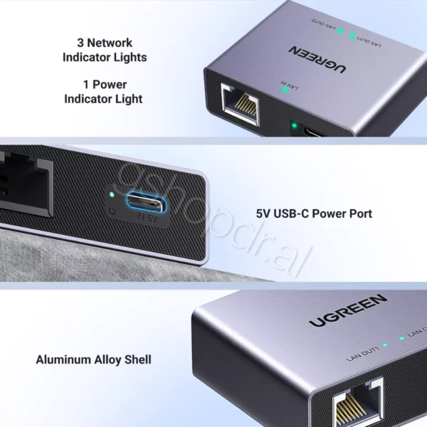 Ugreen 1 to 2 1000Mbps LAN Splitter NW301 cmimi