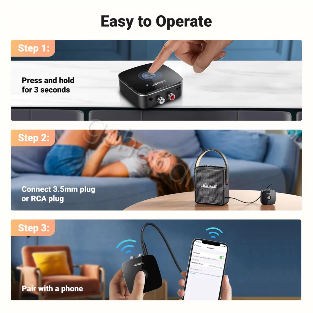 Ugreen Bluetooth 5.2 Receiver Audio Adapter