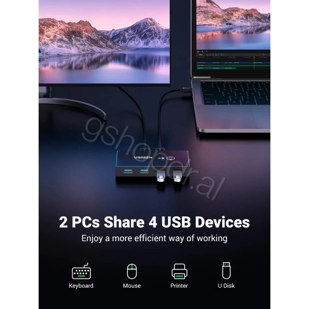 Ugreen USB 3.0 Sharing Switch 2 in 4 Out Tirane