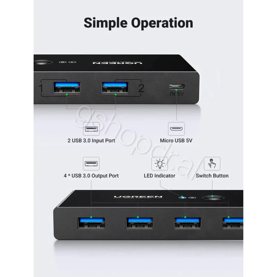 Ugreen USB 3.0 Sharing Switch 2 in 4 Out GSHOP ELECTRONICS Durres