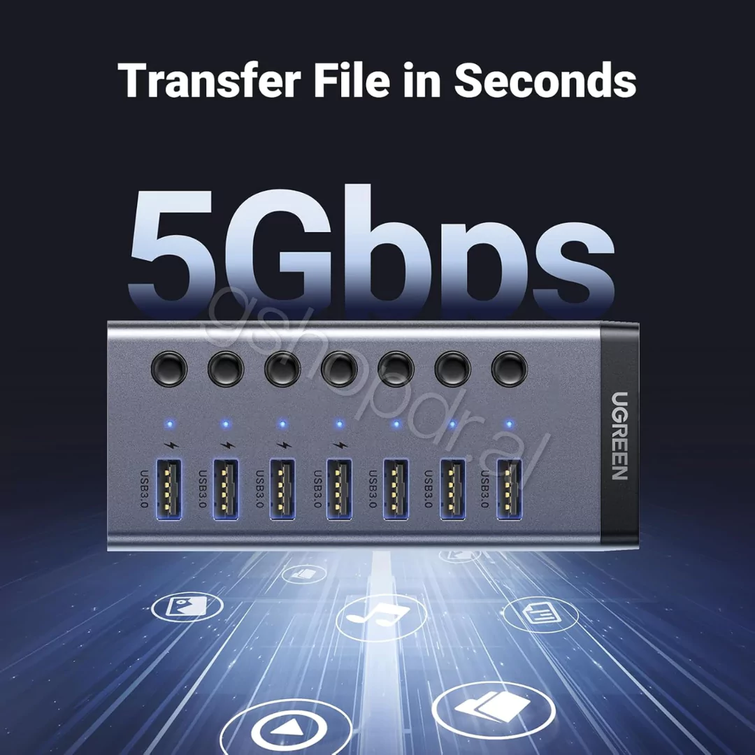 Ugreen USB-C to 7-Port USB 3.0 Hub 5Gbps