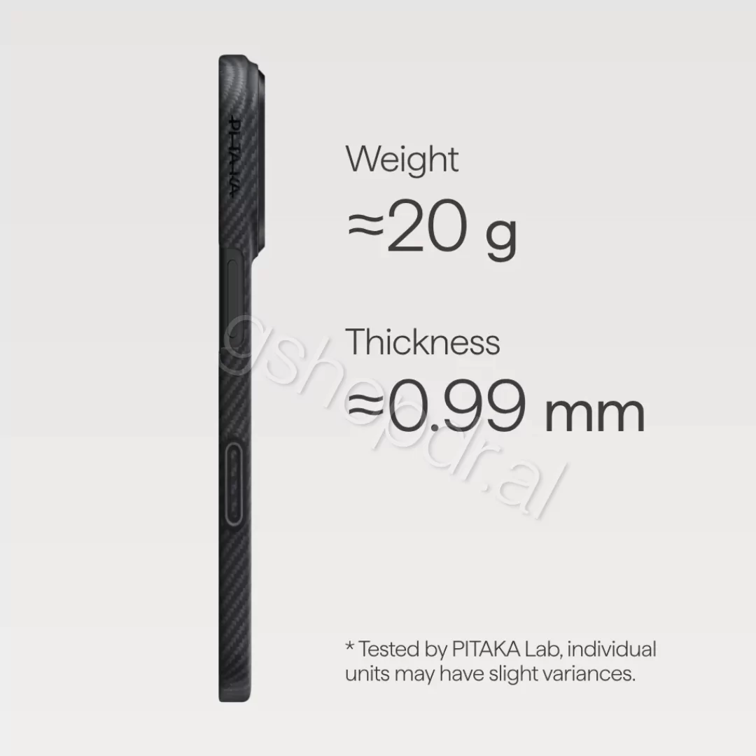 600D BlackGrey (Twill) (PitaTap™) (4) Cover Pitaka Ultra-Slim iPhone 17 Pro cmimi